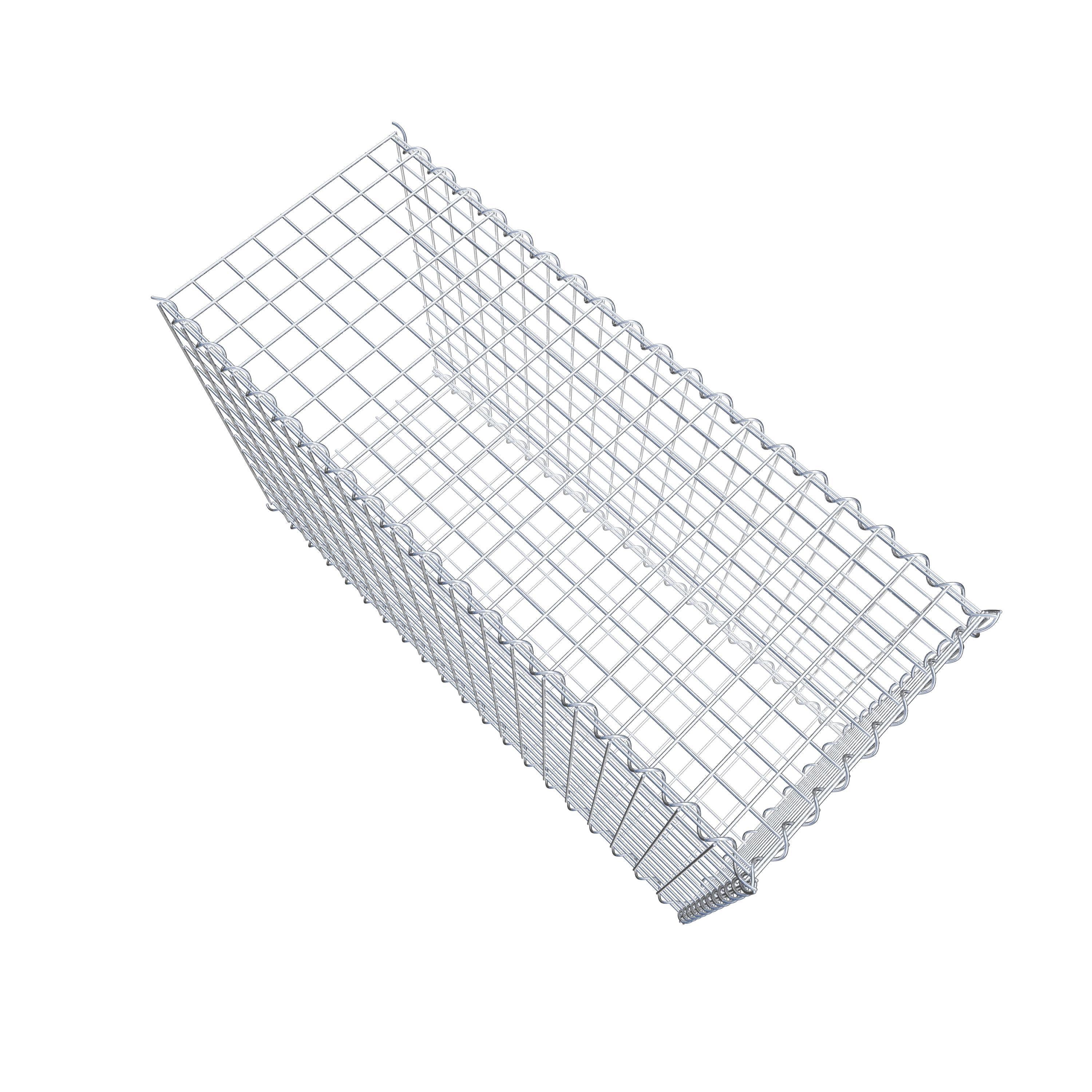 Opvokset gabion type 2 100 cm x 60 cm x 40 cm (L x H x D), maskestørrelse 5 cm x 5 cm, spiral