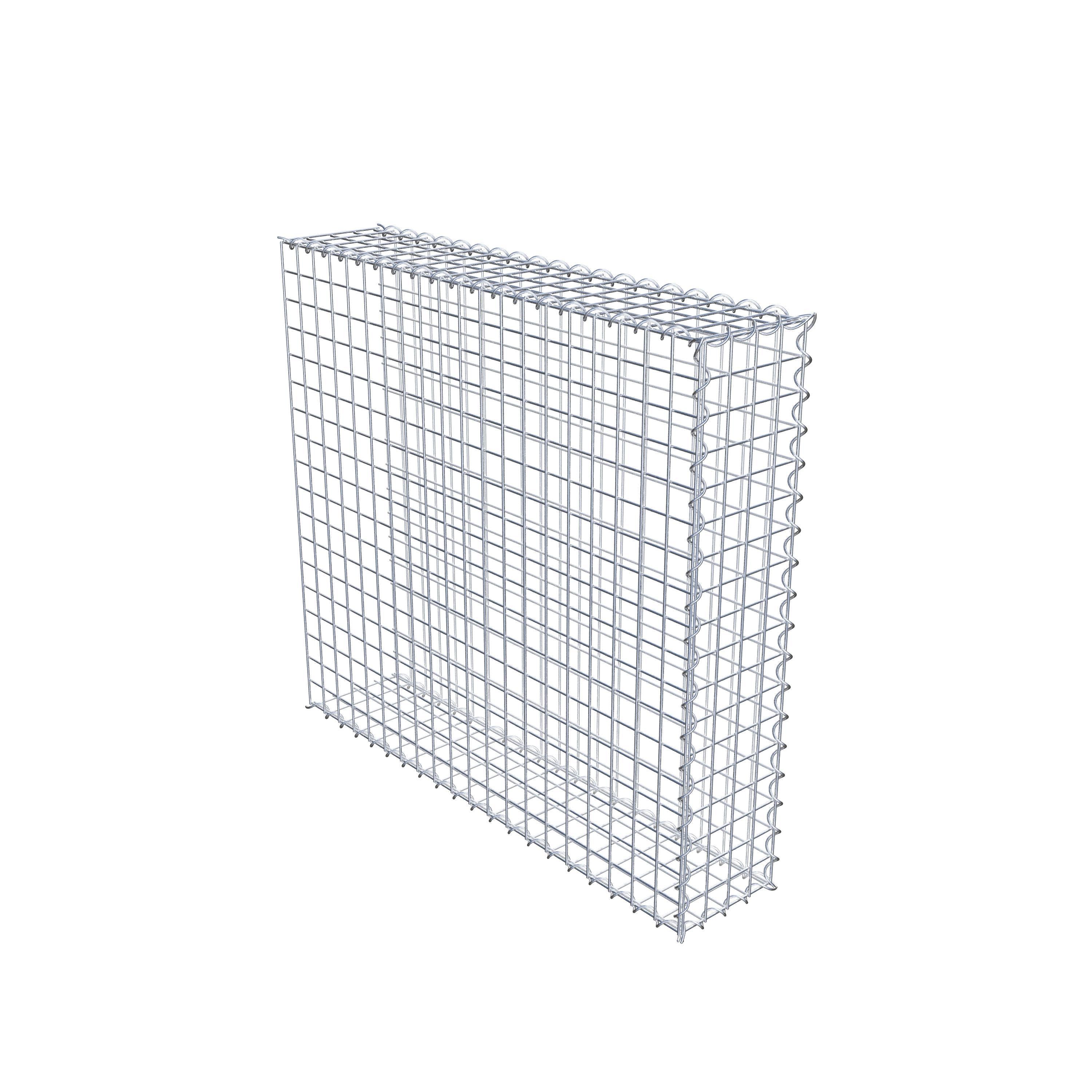 Opvokset gabion type 2 100 cm x 90 cm x 20 cm (L x H x D), maskestørrelse 5 cm x 5 cm, spiral