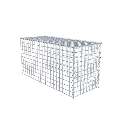 Opvokset gabion type 4 100 cm x 50 cm x 40 cm (L x H x D), maskestørrelse 5 cm x 5 cm, spiral