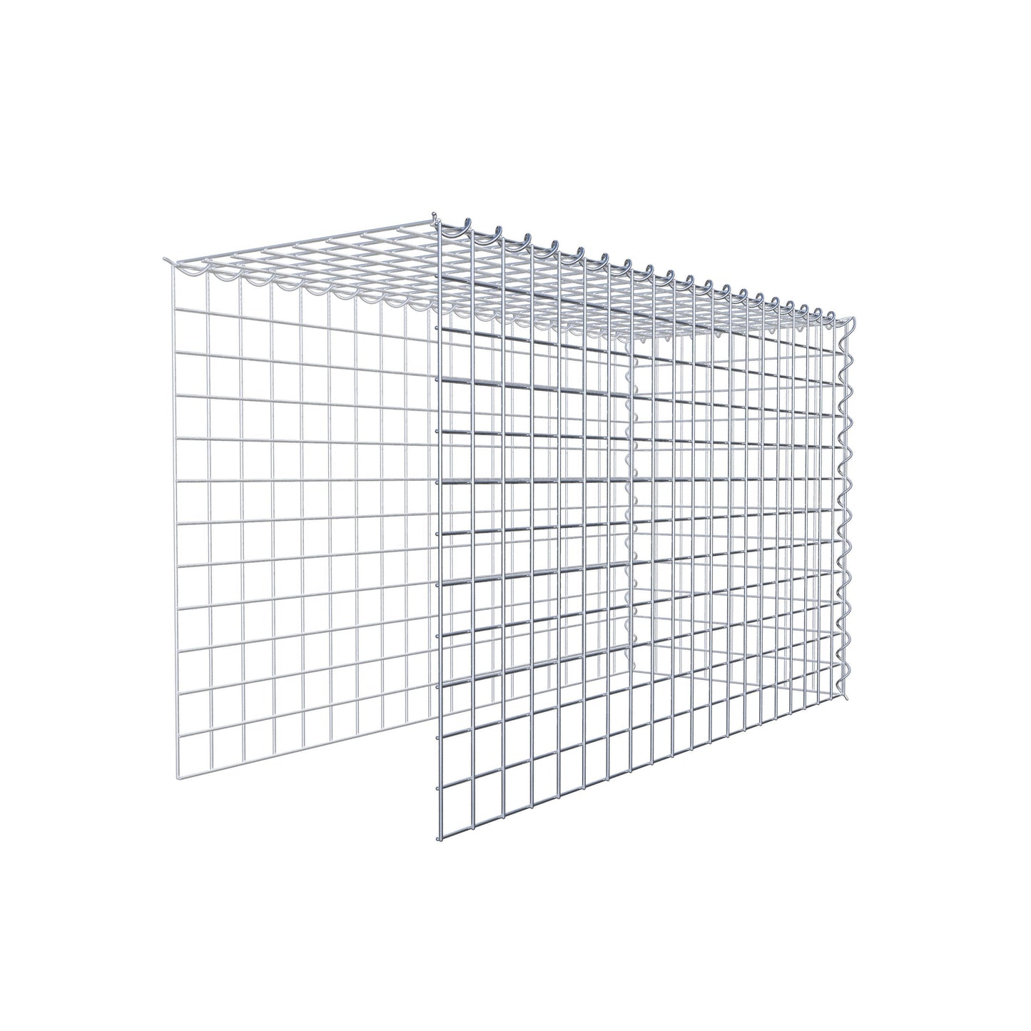 Gabbione aggiuntivo tipo 4 100 cm x 60 cm x 40 cm (L x H x P), dimensione maglia 5 cm x 5 cm, a spirale