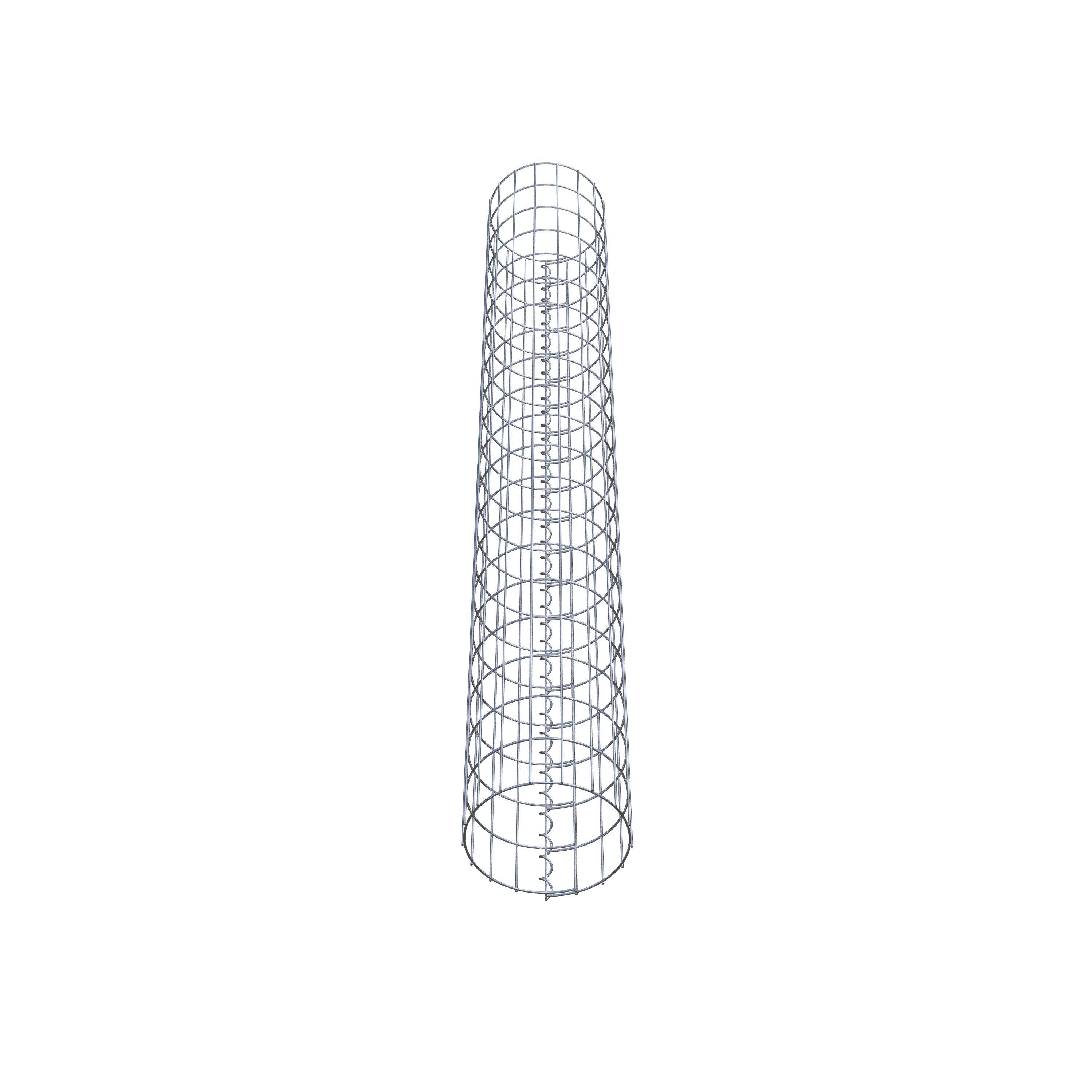 Coluna de gabião com diâmetro de 27 cm, malha redonda de 5 x 10 cm