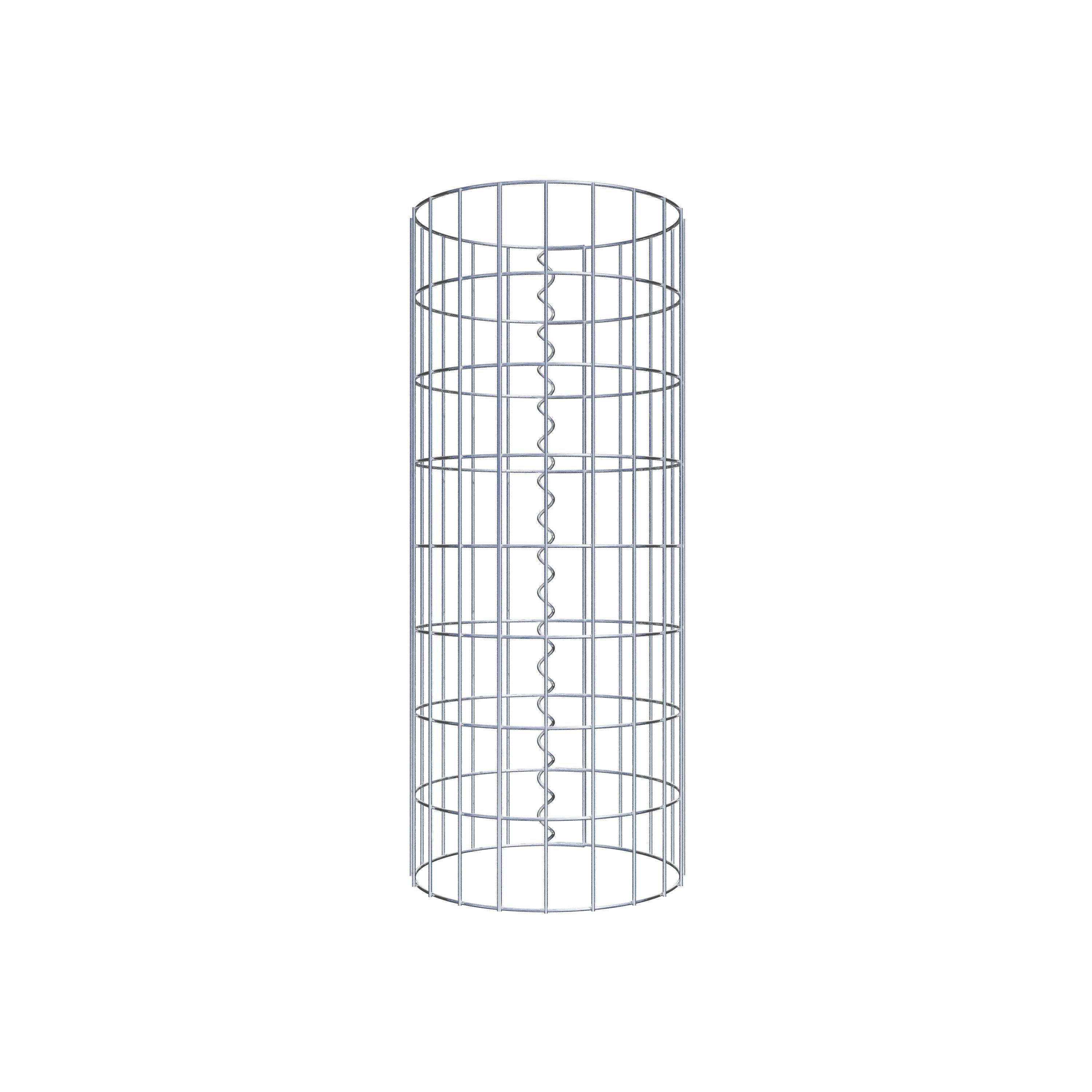 Coluna de gabião diâmetro 32 cm, malha 5 x 10 cm redonda