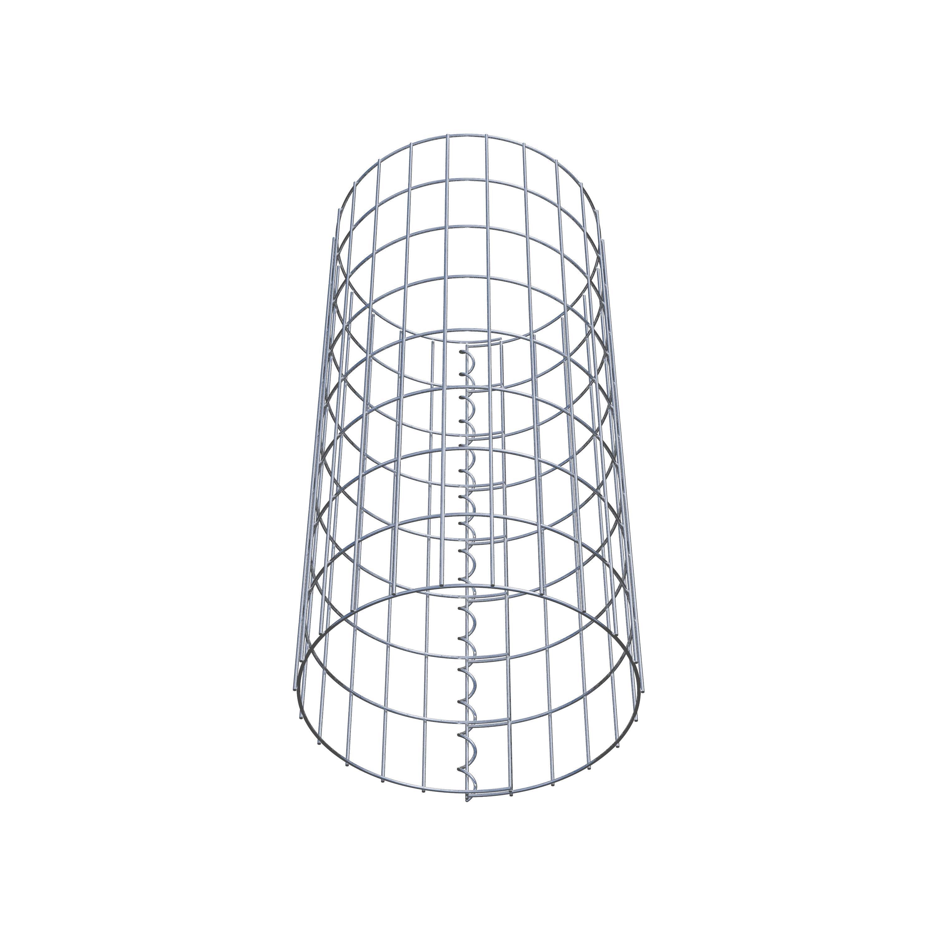 Gabion column around 37 cm diameter, 80 cm height, mesh size 5 cm x 10 cm