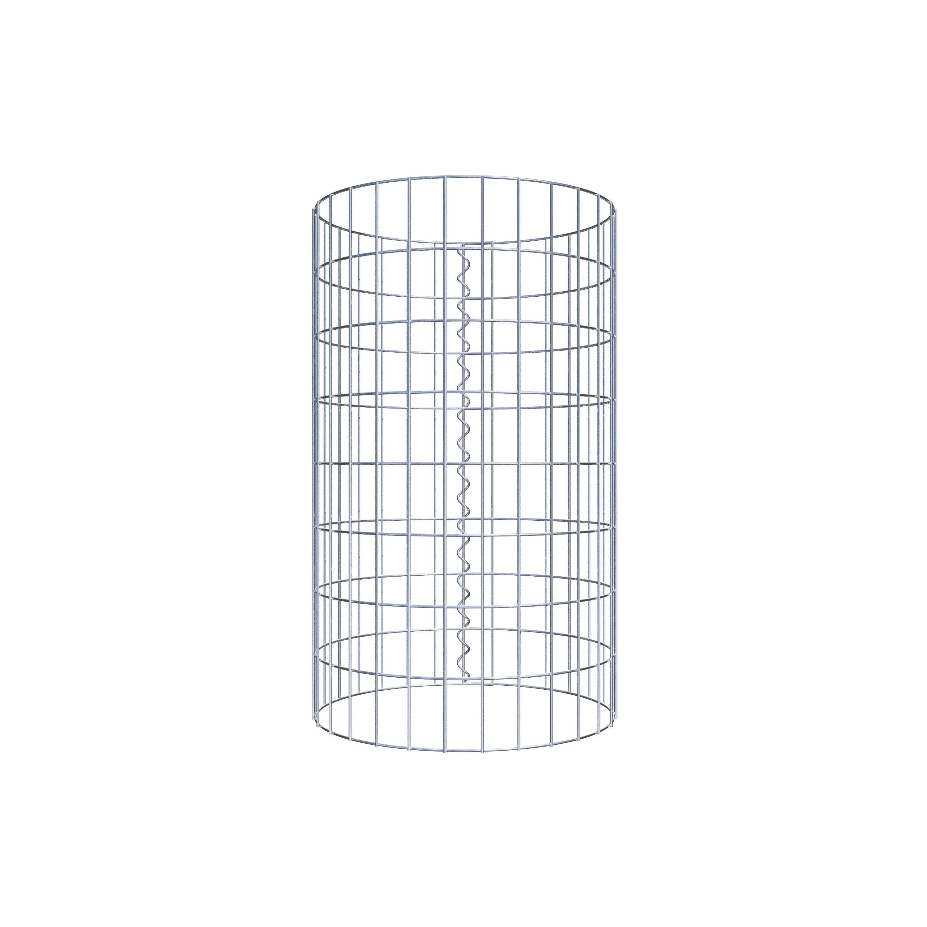 Gabion column around 47 cm diameter, 80 cm height, mesh size 5 cm x 10 cm