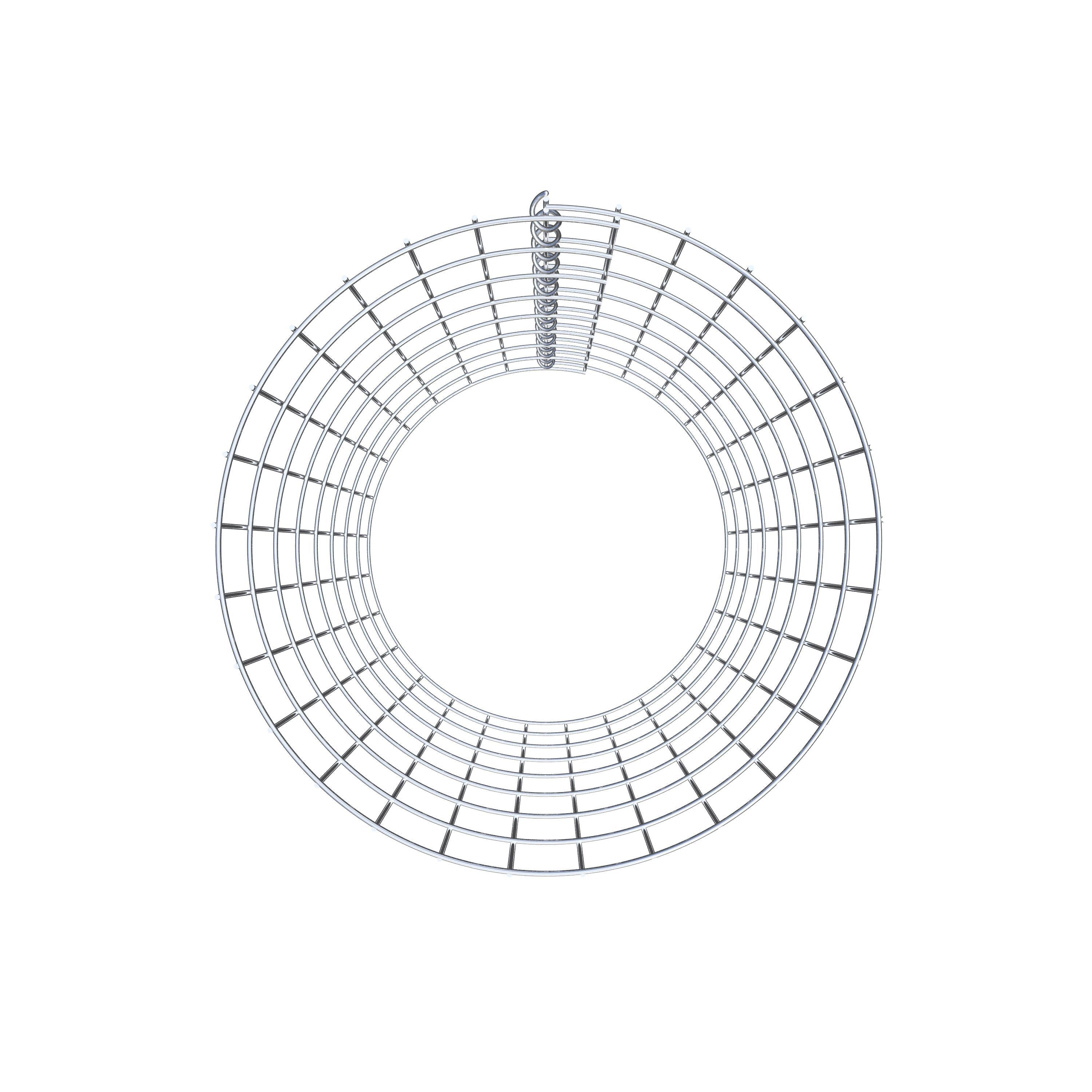 Gabion column around 47 cm diameter, 80 cm height, mesh size 5 cm x 10 cm