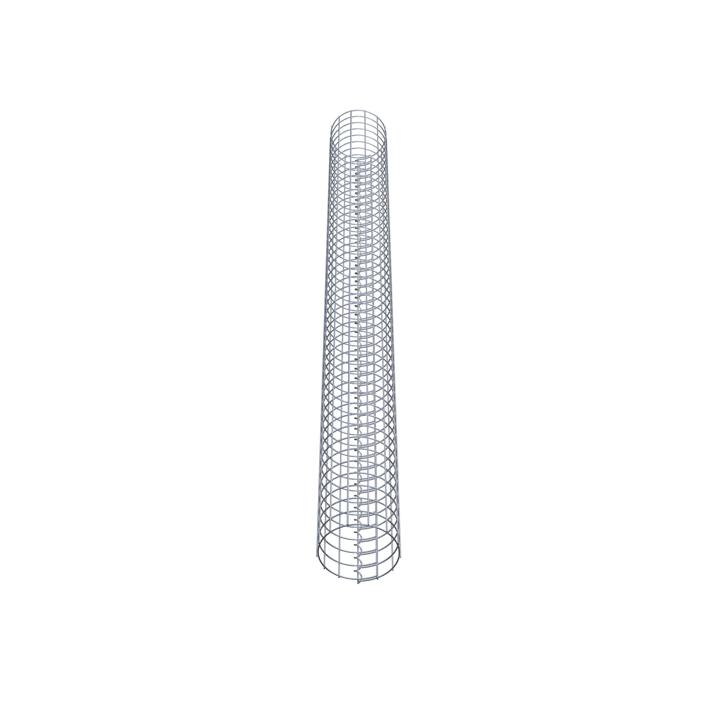 Coluna de gabião redonda 22 cm de diâmetro, 230 cm de altura, malhagem 5 cm x 5 cm