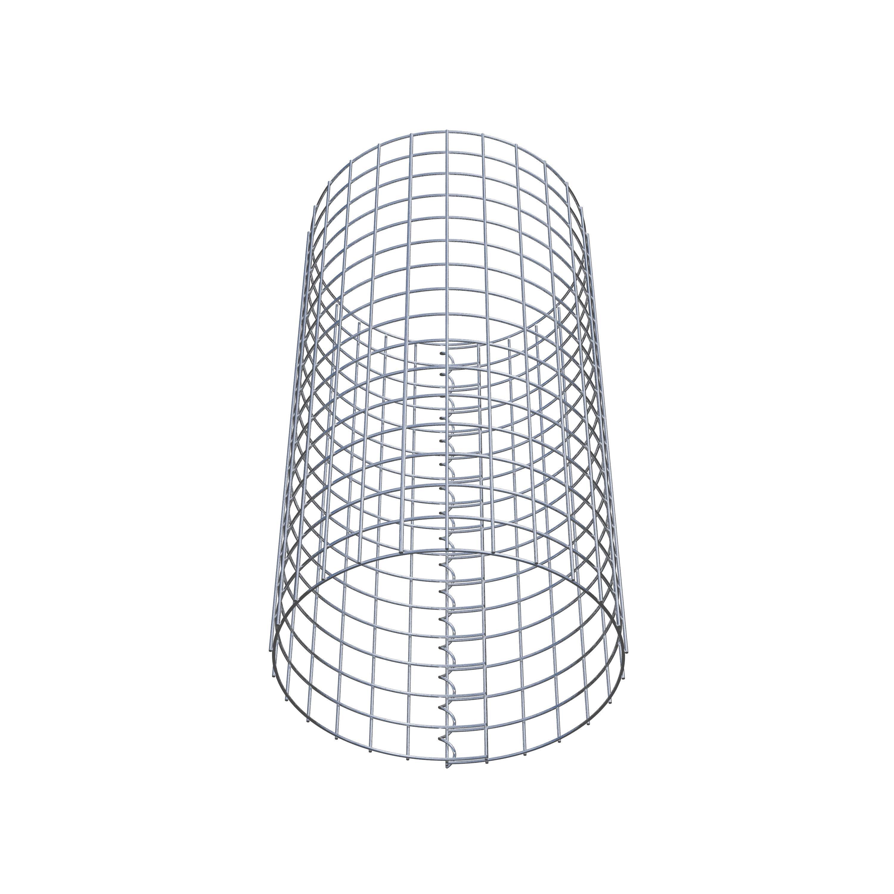 Gabion column around 42 cm diameter, 80 cm height, mesh size 5 cm x 5 cm