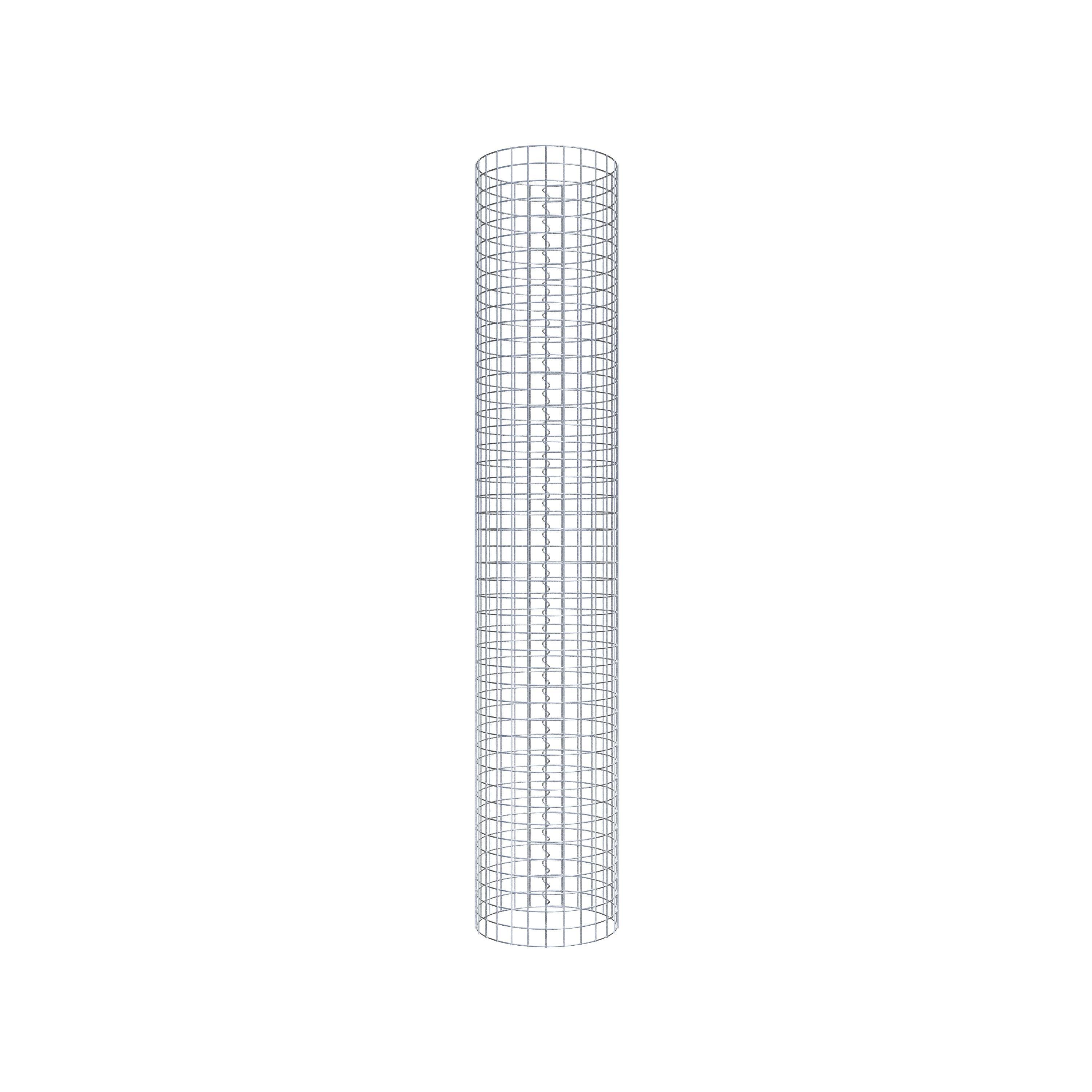 Gabion column around 42 cm diameter, 230 cm height, mesh size 5 cm x 5 cm