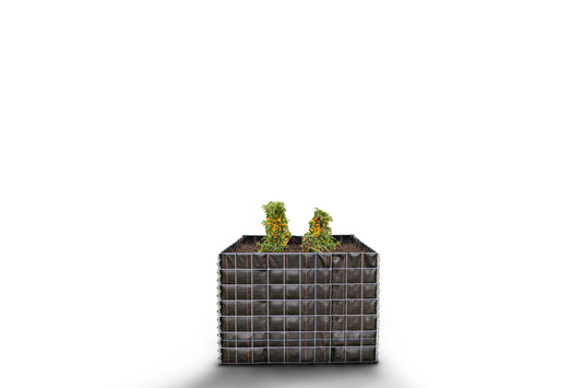 Högbädd, fyrkantig utan stenområde - Längd: 100 cm - Höjd: 70 cm - Djup: 100 cm - Maskstorlek: 10 x 10 cm