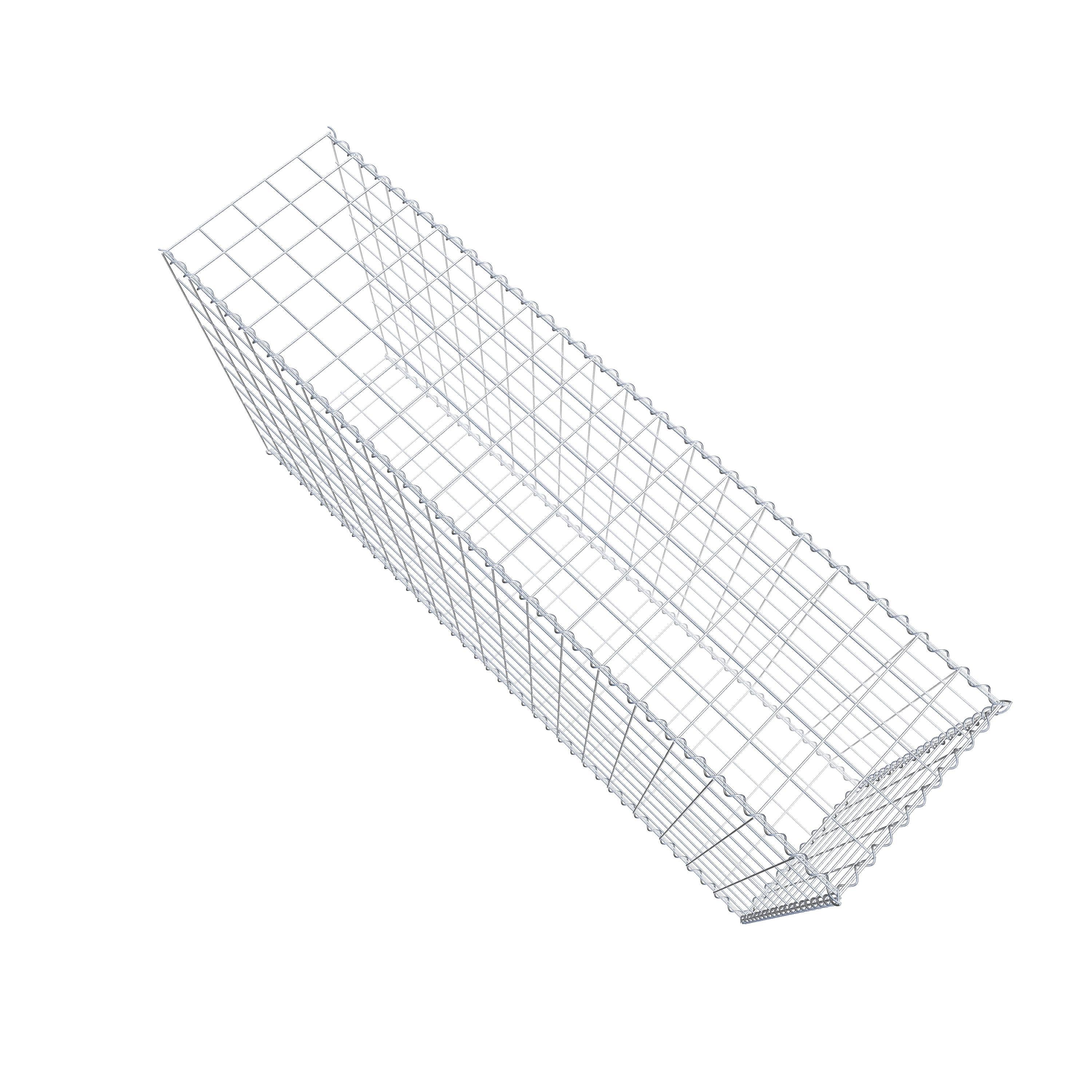 Opvokset gabion type 2 200 cm x 100 cm x 50 cm (L x H x D), maskestørrelse 10 cm x 10 cm, spiral