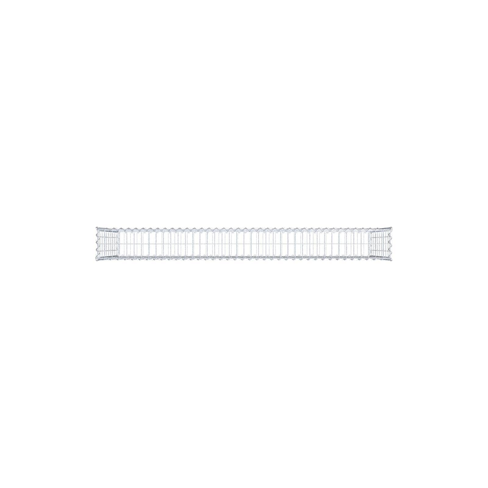 Gabião 200 cm x 100 cm x 20 cm (C x A x P), malhagem 5 cm x 10 cm, espiral