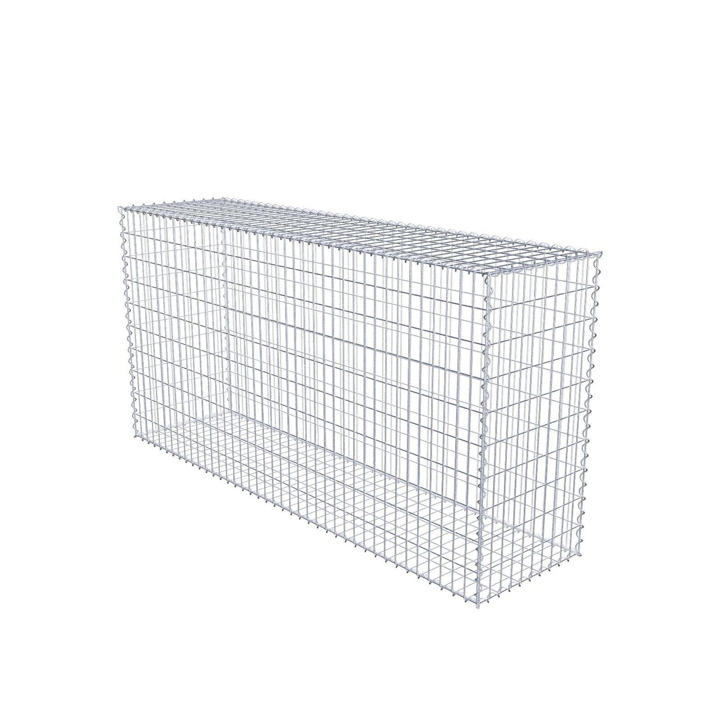 Gabion 200 cm x 100 cm x 50 cm (L x H x D), maskstorlek 5 cm x 10 cm, spiral