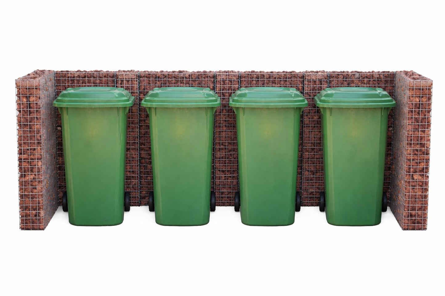 Gabionen Mülltonnenbox  4 Tonnen, 60120 l, 115 cm Höhe