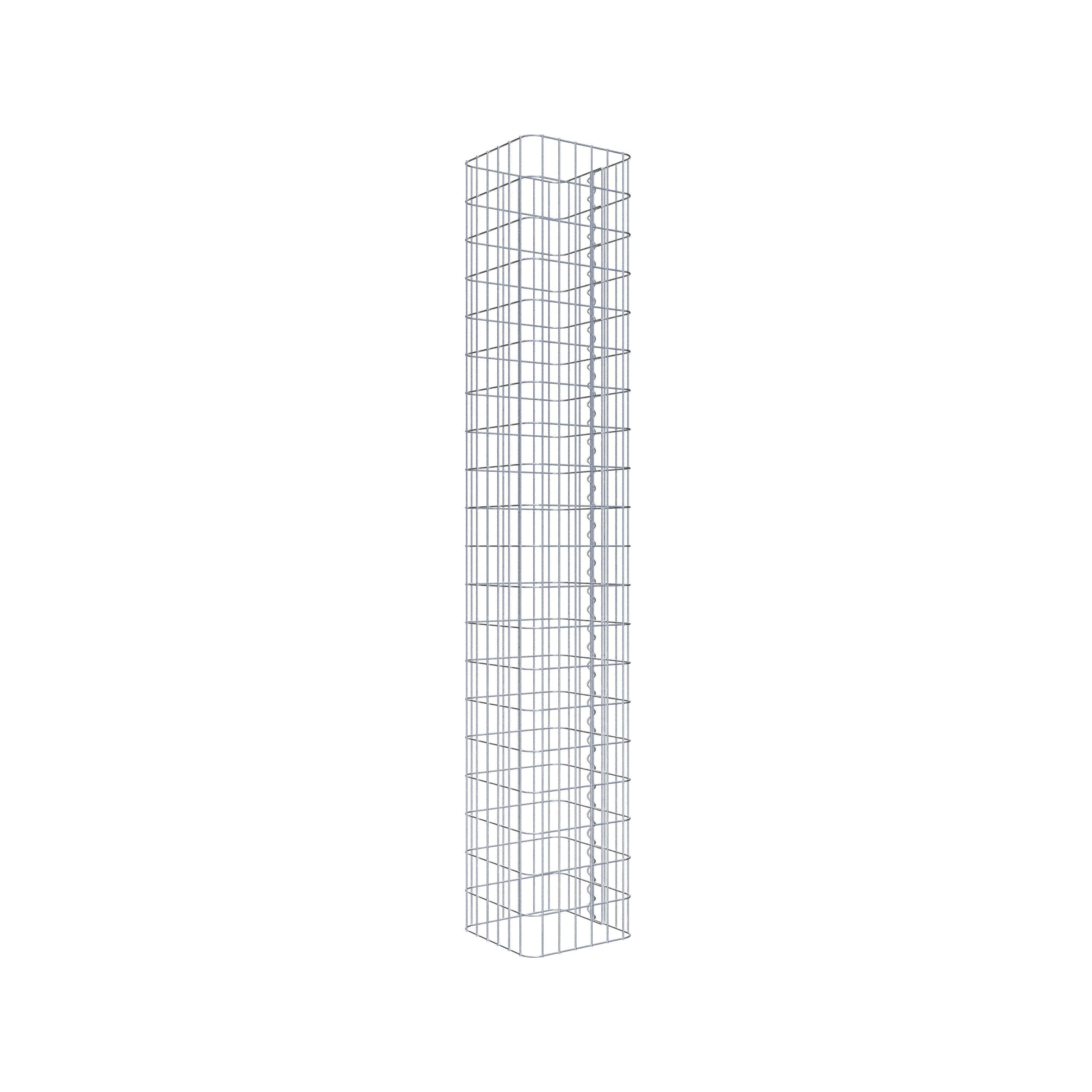 Gabion column, square, hot-dip galvanized, 32 cm x 32 cm, 200 cm height, MW 5 x 10 cm