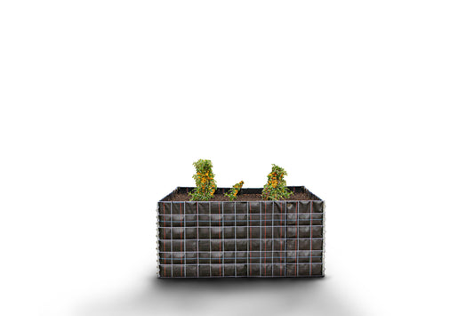 Högbädd, fyrkantig utan stenområde - Längd: 130 cm - Höjd: 60 cm - Djup: 60 cm - Maskstorlek: 10 x 10 cm