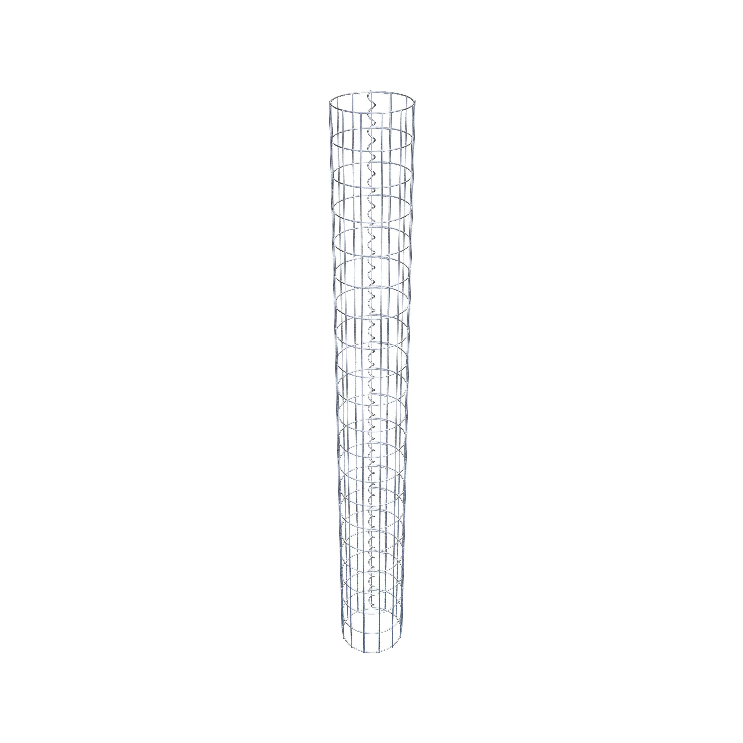 Round gabion column, hot-dip galvanized, 22 cm diameter, 200 cm height, MW 5 cm x 10 cm