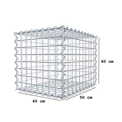 Gabion 50 cm x 40 cm x 40 cm (L x H x D), maskestørrelse 5 cm x 5 cm, spiral