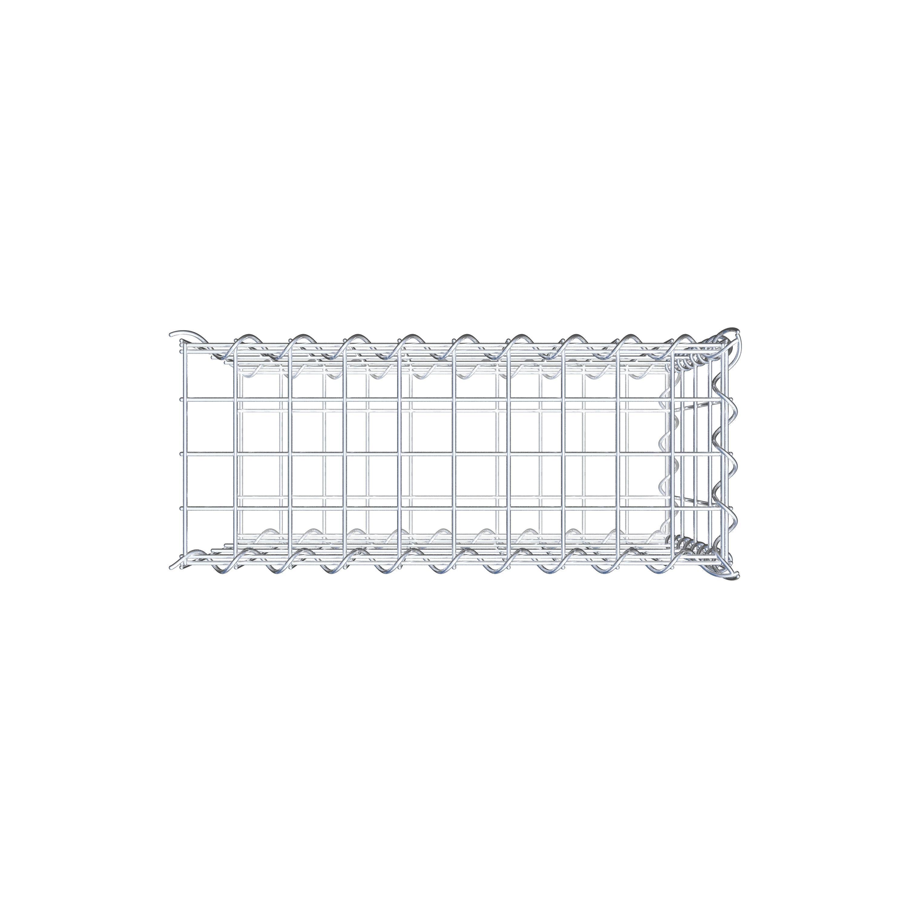 Gabião tipo 2 50 cm x 40 cm x 20 cm (C x A x P), malhagem 5 cm x 10 cm, espiral