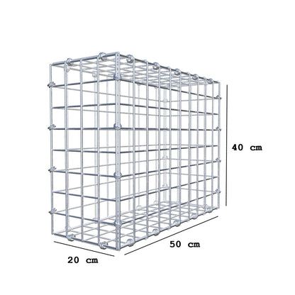 Gabbione 50 cm x 40 cm x 20 cm (L x H x P), maglia 5 x 5 cm, anello a spirale