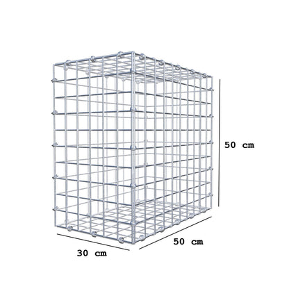 Gabion 50 cm x 50 cm x 30 cm (L x H x P), mailles 5 x 5 cm, anneau en spirale