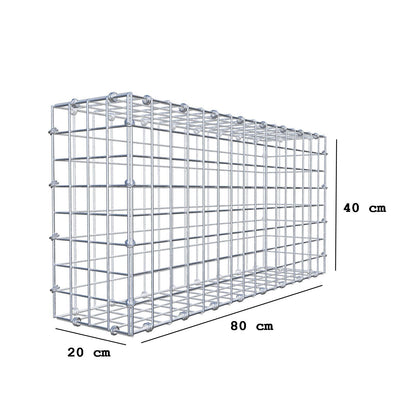 Gabion 80 cm x 40 cm x 20 cm (L x H x P), mailles 5 x 5 cm, anneau en spirale