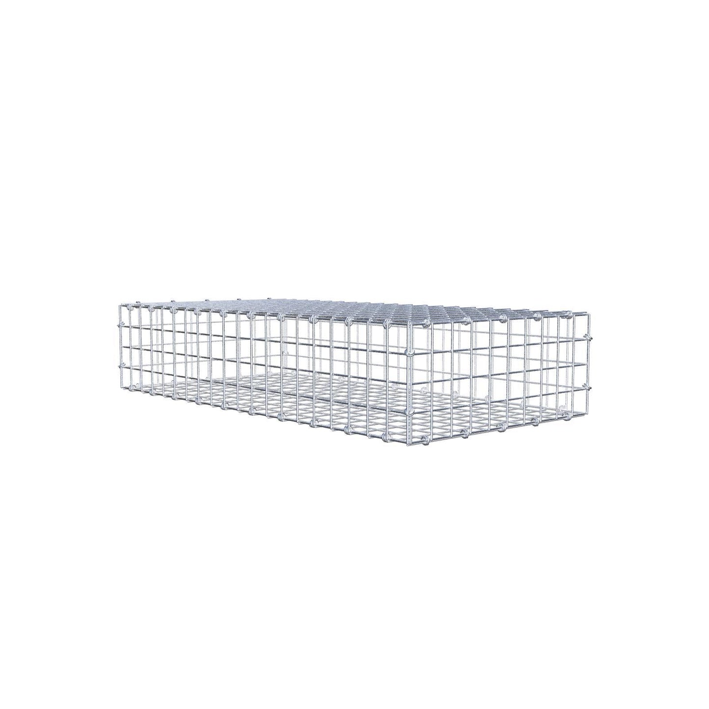 Gabbione 100 cm x 20 cm x 50 cm (L x H x P), maglia 5 x 5 cm, anello a spirale