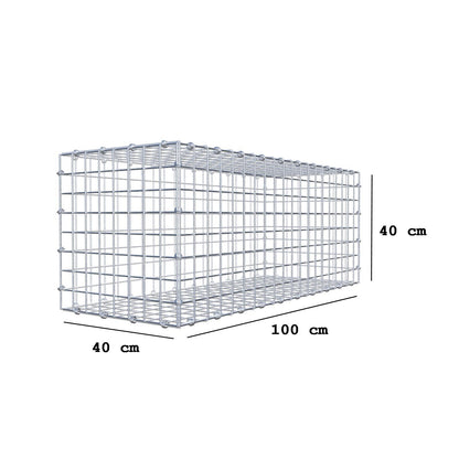 Gabion 100 cm x 40 cm x 40 cm (L x H x P), mailles 5 x 5 cm, anneau en spirale