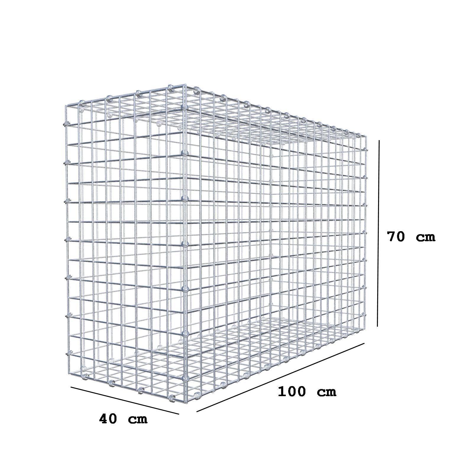 Gabion 100 cm x 70 cm x 40 cm (L x H x P), mailles 5 x 5 cm, anneau en spirale