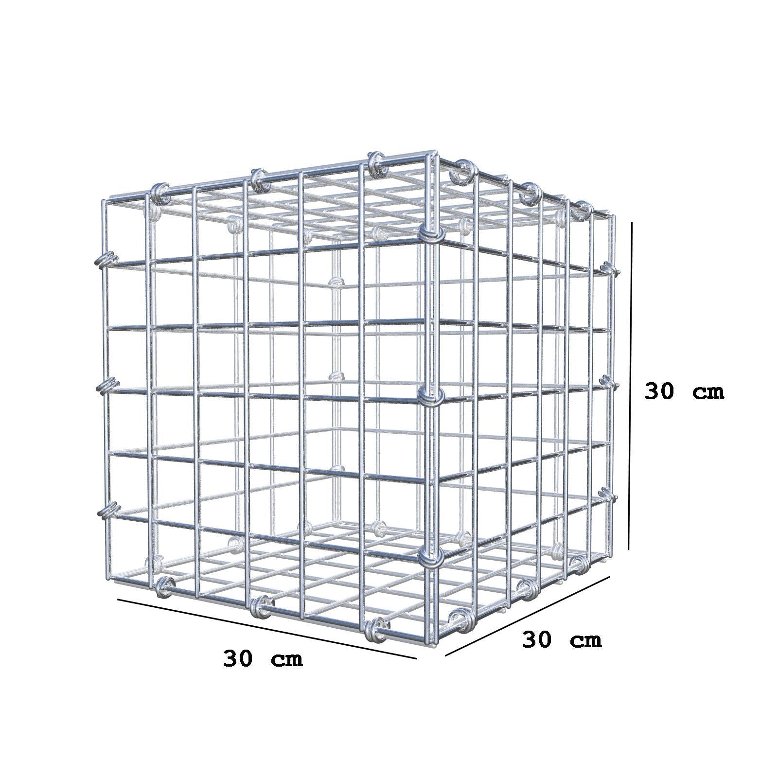 Gabbione 30 cm x 30 cm x 30 cm (L x H x P), maglia 5 x 5 cm, anello a spirale