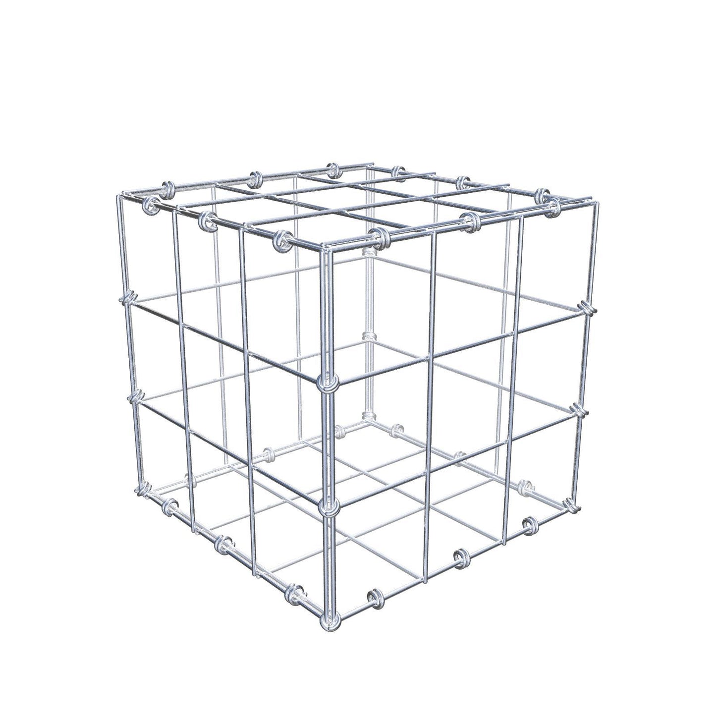 Gabion 30 cm x 30 cm x 30 cm (L x H x D), maskstorlek 10 x 10 cm, spiralring