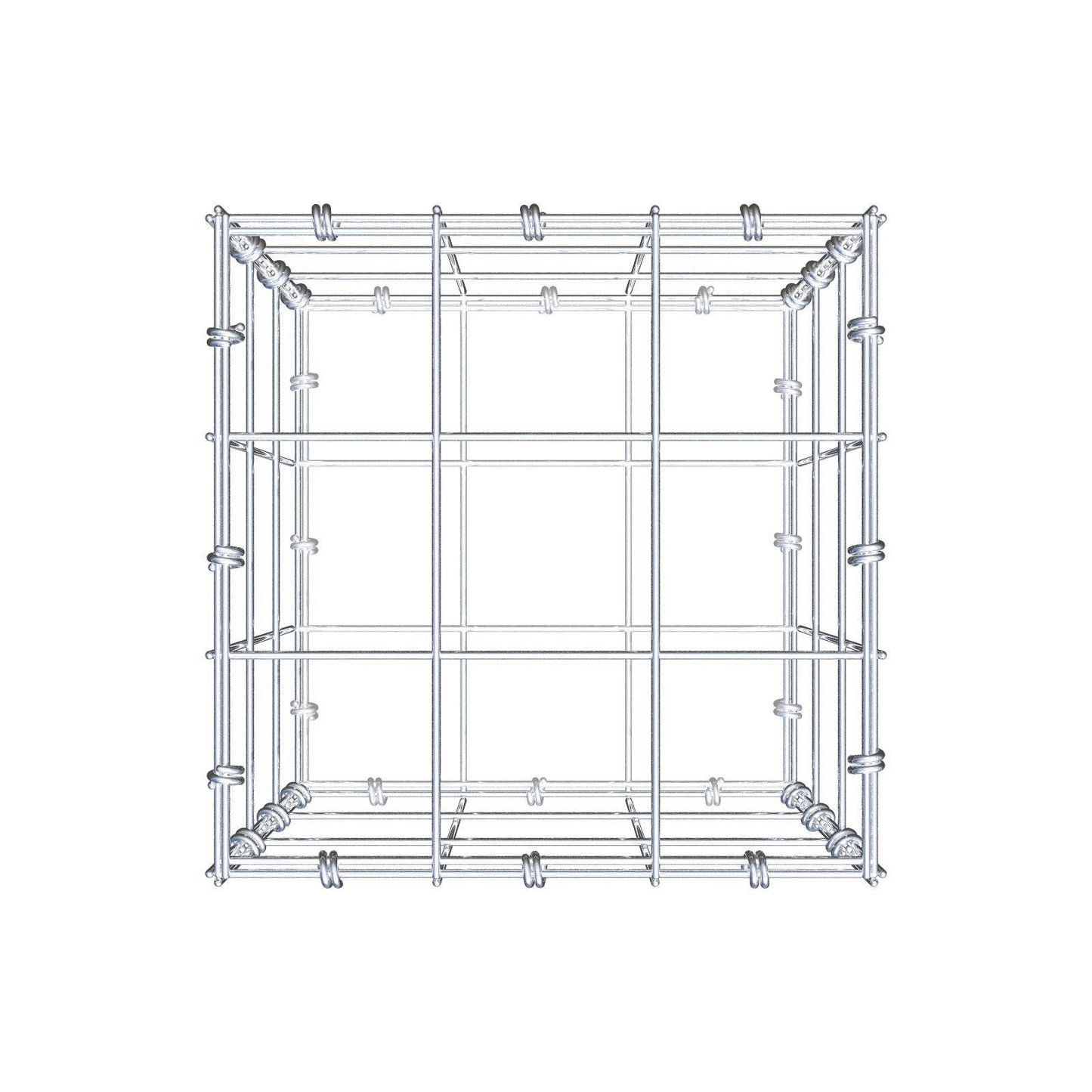 Gabion 30 cm x 30 cm x 30 cm (L x H x D), maskstorlek 10 x 10 cm, spiralring