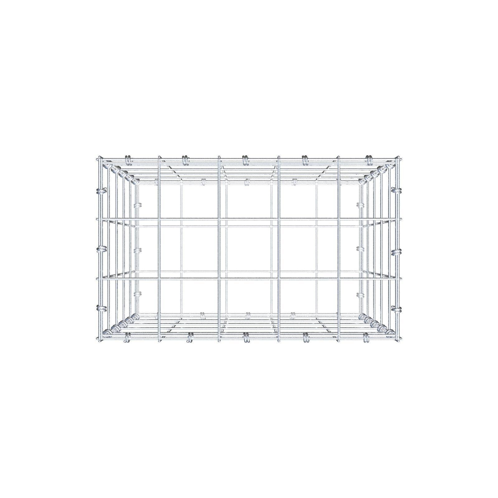 Gabion 50 cm x 50 cm x 30 cm (L x H x D), maskestørrelse 10 x 10 cm, spiralring