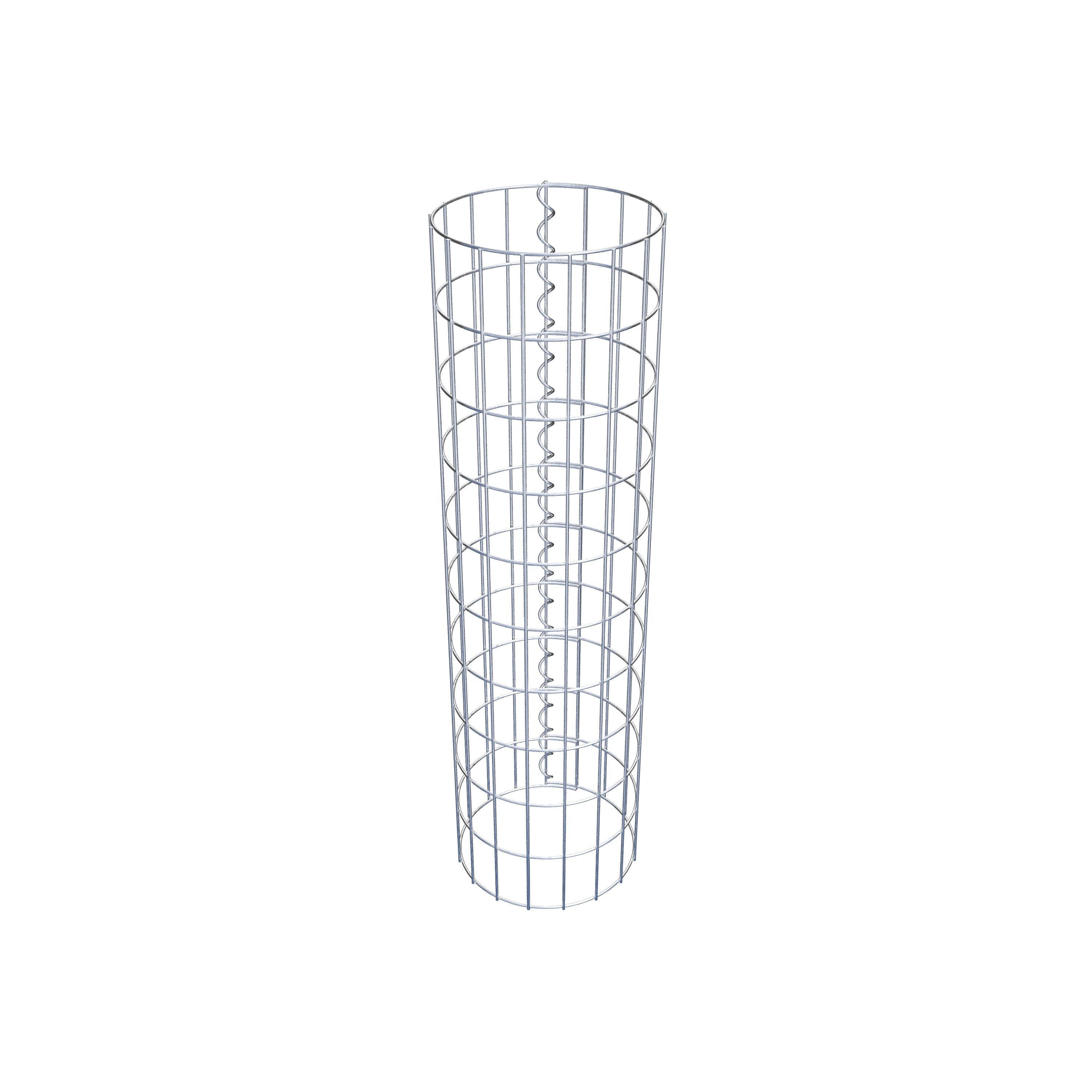 Coluna de gabião com diâmetro de 27 cm, malha redonda de 5 x 10 cm