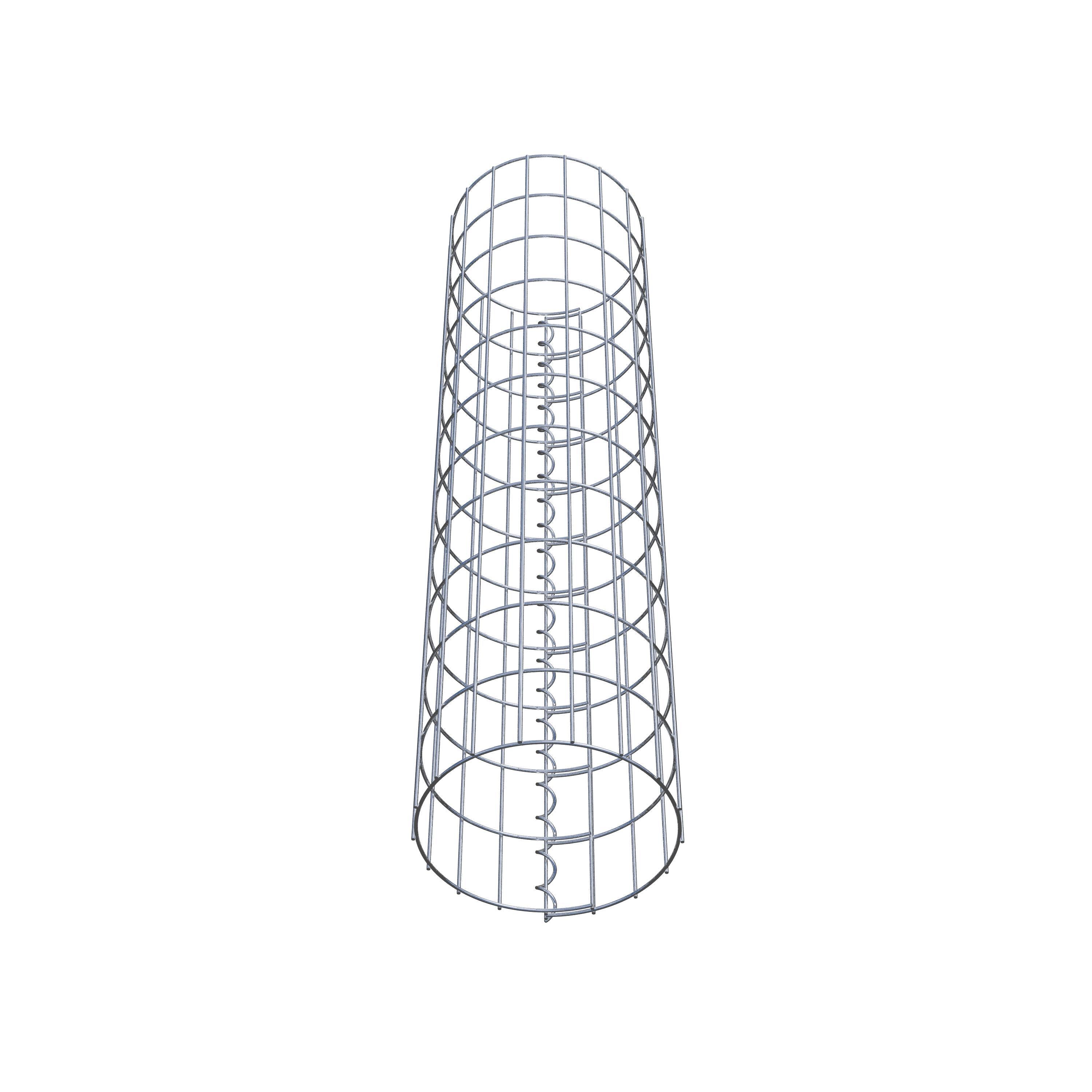 Coluna de gabião com diâmetro de 27 cm, malha redonda de 5 x 10 cm