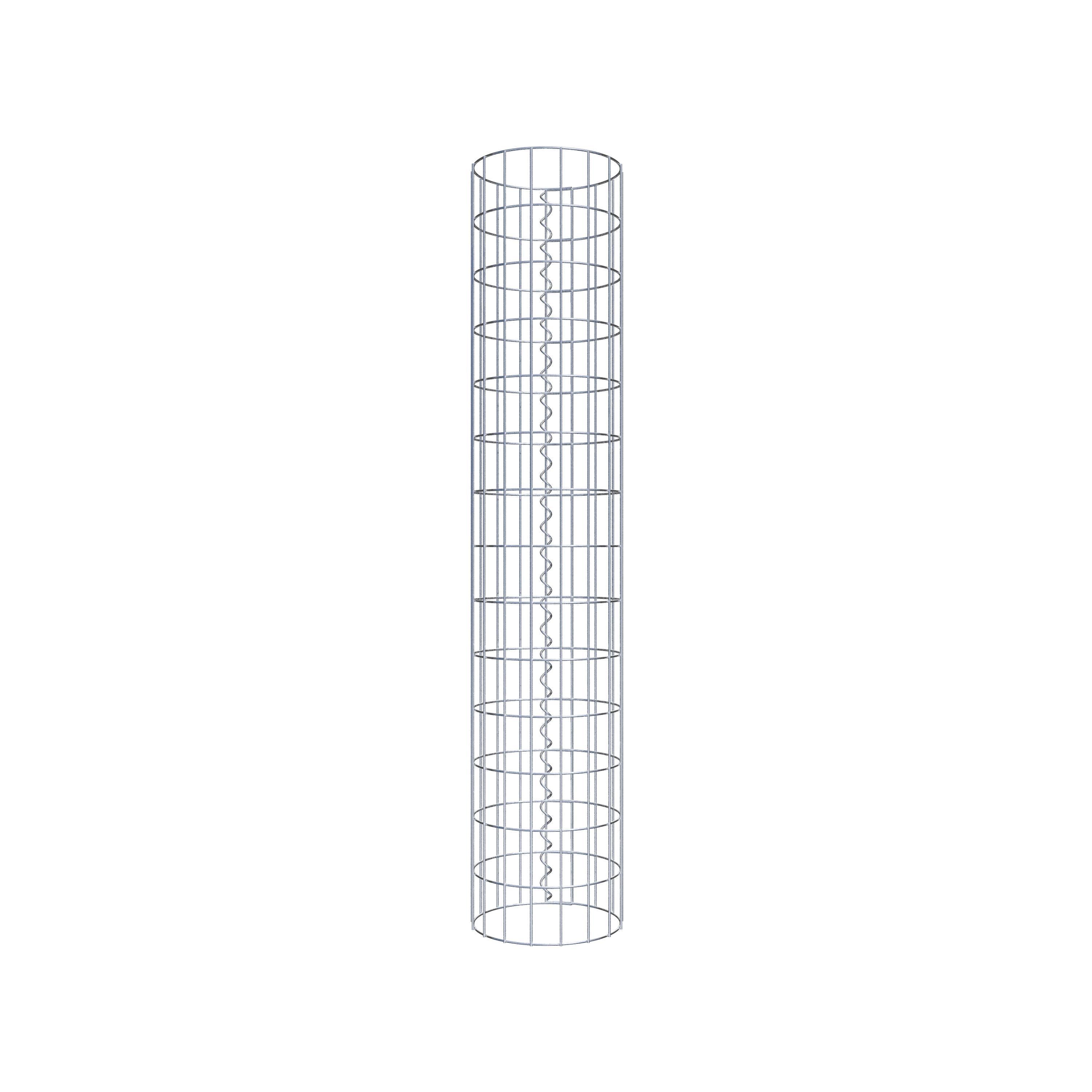 Coluna de gabião com diâmetro de 27 cm, malha redonda de 5 x 10 cm