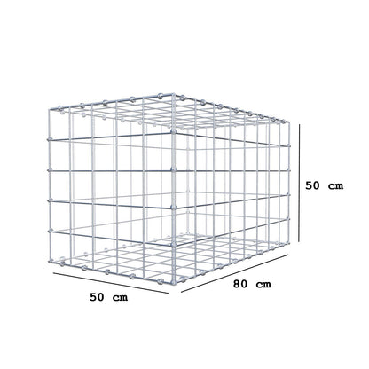 Gabion 80 cm x 50 cm x 50 cm (L x H x D), maskstorlek 10 x 10 cm, spiralring