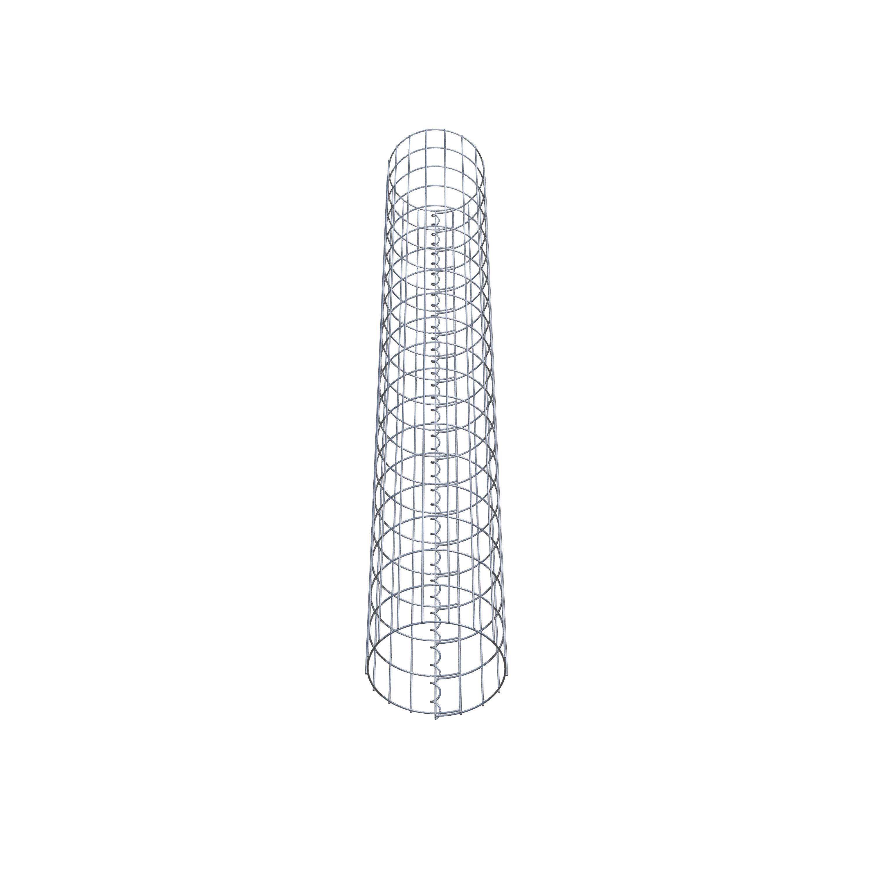 Coluna de gabião com diâmetro de 27 cm, malha redonda de 5 x 10 cm