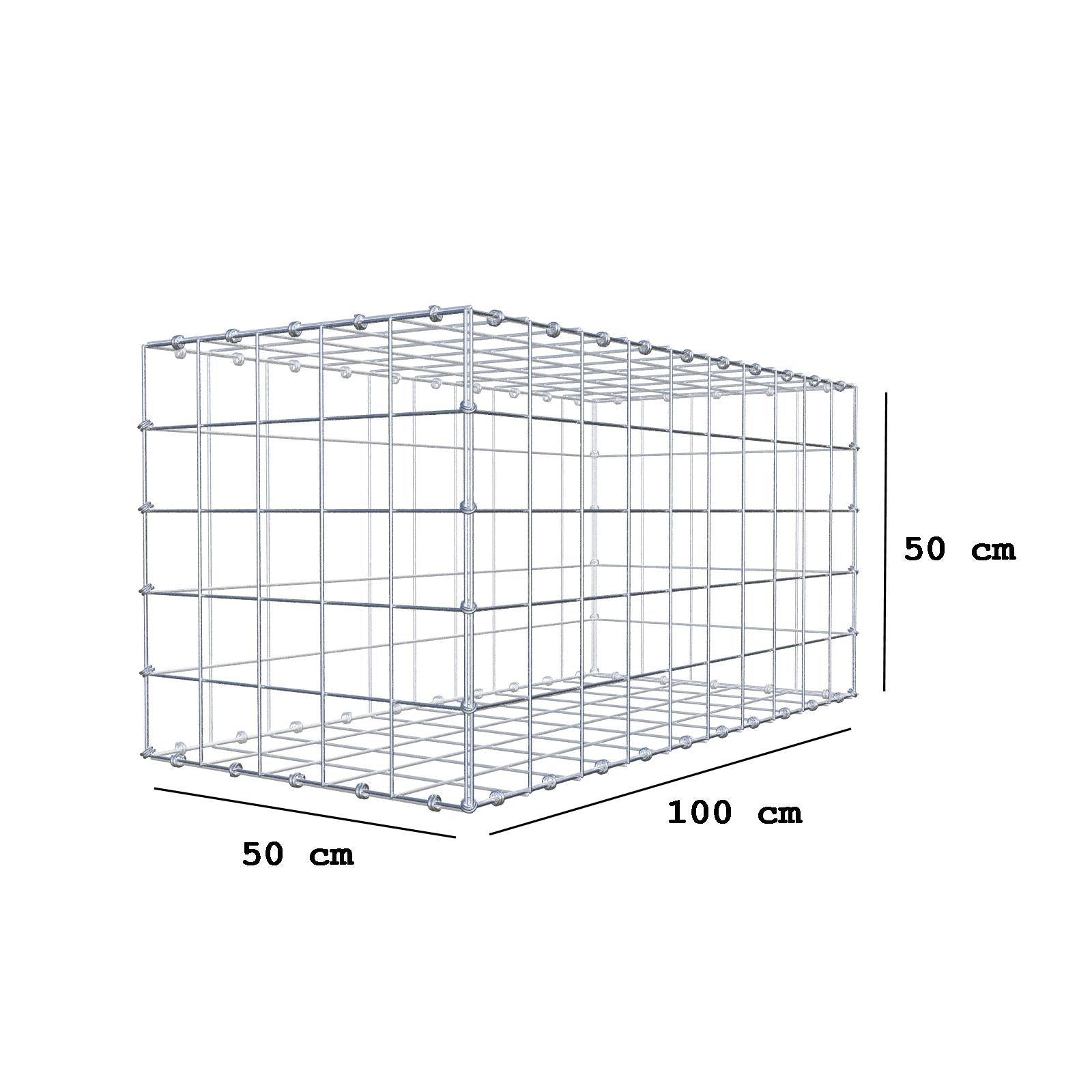 Schanskorf 100 cm x 50 cm x 50 cm (L x H x D), maaswijdte 10 x 10 cm, spiraalring