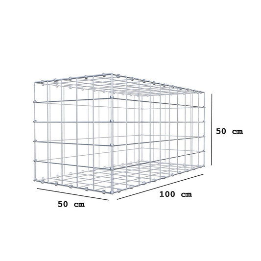 Gabion 100 cm x 50 cm x 50 cm (L x H x D), maskestørrelse 10 x 10 cm, spiralring