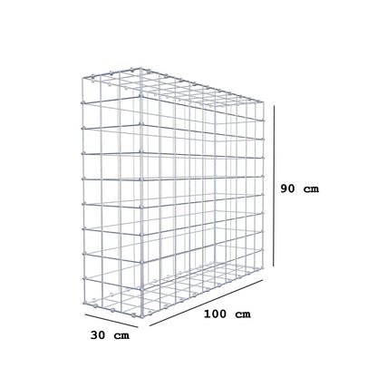 Gabião 100 cm x 90 cm x 30 cm (C x A x P), malhagem 10 x 10 cm, anel espiral
