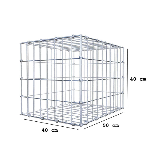 Gabion 50 cm x 40 cm x 40 cm (L x H x D), maskestørrelse 5 x 10 cm, spiralring