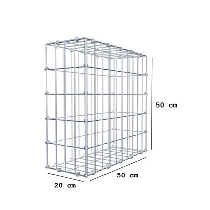Gabion 50 cm x 50 cm x 20 cm (L x H x P), mailles 5 x 10 cm, anneau en spirale