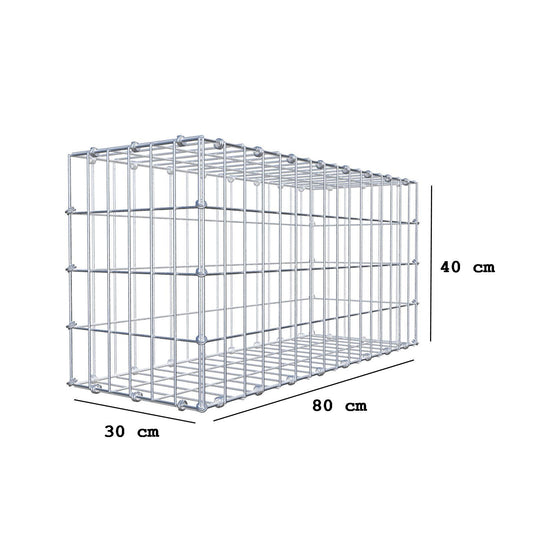 Gabion 80 cm x 40 cm x 30 cm (L x H x P), mailles 5 x 10 cm, anneau en spirale