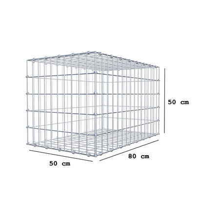 Gabion 80 cm x 50 cm x 50 cm (L x H x P), mailles 5 x 10 cm, anneau en spirale