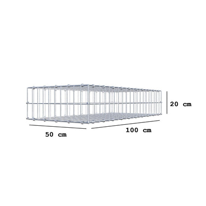 Gabbione 100 cm x 20 cm x 50 cm (L x H x P), maglia 5 x 10 cm, anello a spirale
