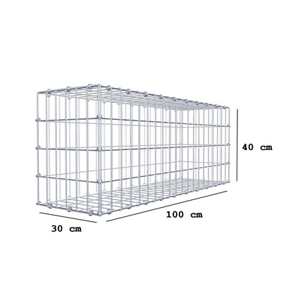Gabion 100 cm x 40 cm x 30 cm (L x H x P), mailles 5 x 10 cm, anneau en spirale