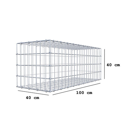 Gabion 100 cm x 40 cm x 40 cm (L x H x P), mailles 5 x 10 cm, anneau en spirale