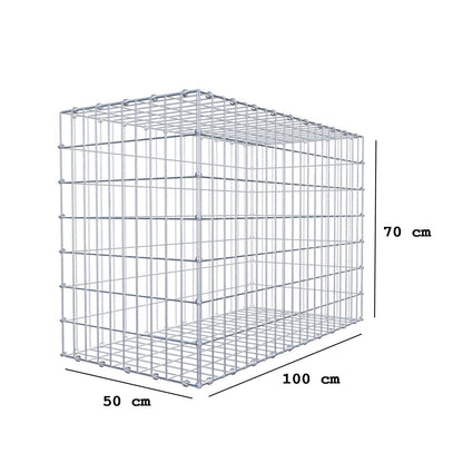 Gabion 100 cm x 70 cm x 50 cm (L x H x D), mesh size 5 x 10 cm, spiral ring