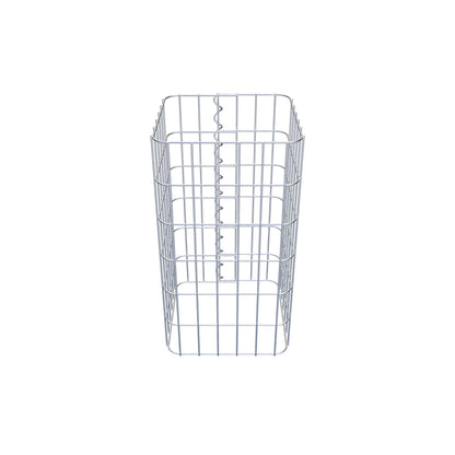 Coluna de gabião 32 x 32 cm, MW 5 x 10 cm quadrado