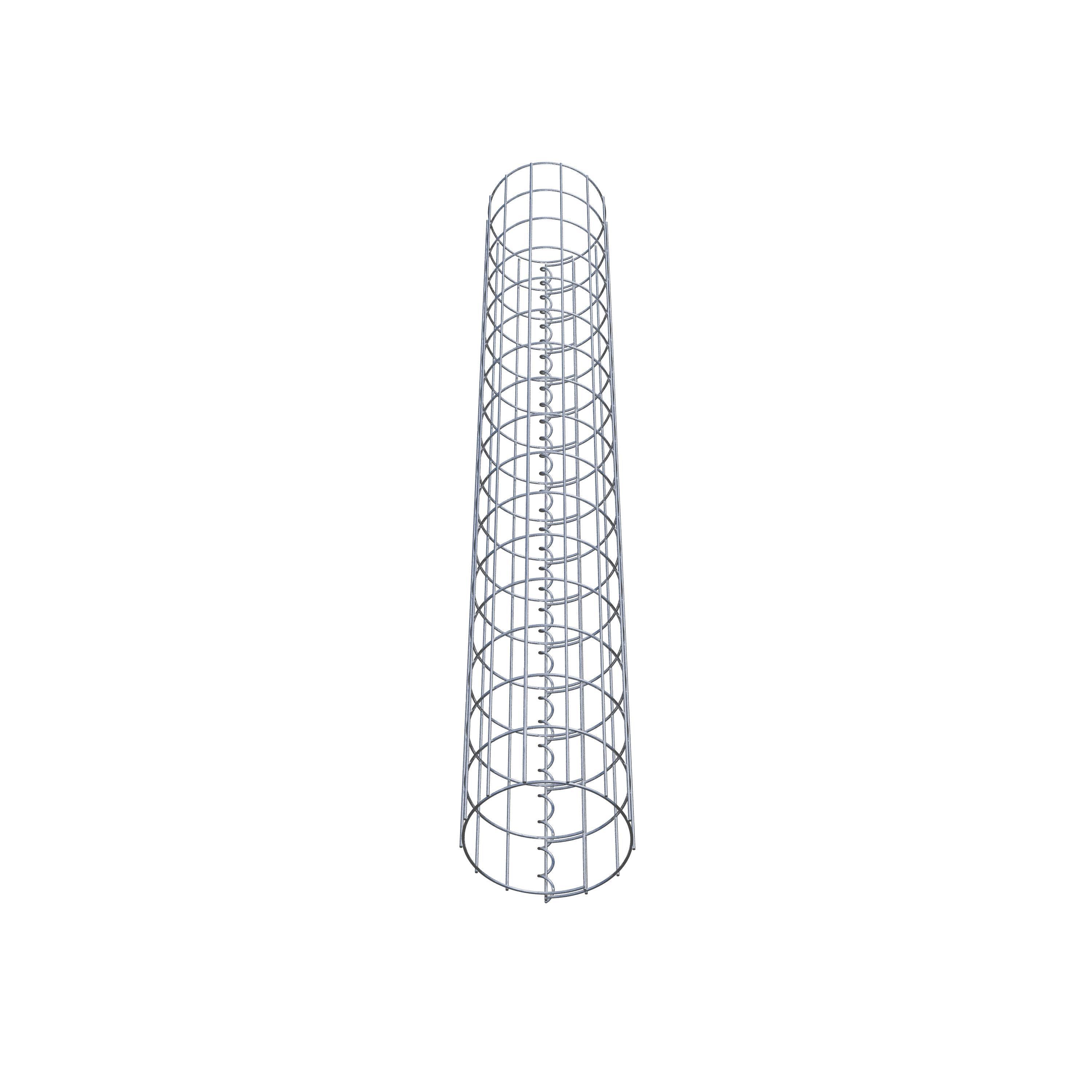 Gabion column around 22 cm diameter, 160 cm height, mesh size 5 cm x 10 cm